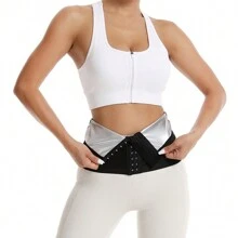 Sweat Waist Trainer With Three Rows Of Hooks For Body Shaping And Slimming