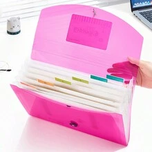 1入肚皮袋設有7個口袋,彈性閉合,a4尺寸手風琴文件組織器/多色便攜式存儲盒,可擴展的塑料錢包,適用於家庭,學校,辦公室 - 彩色 - 查看 6