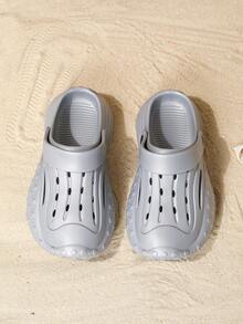 Men'S Grey Eva Hollow Shoes For Couples Outdoor Closed-Toe Slip-Resistant Thick-Sole Sandals Breathable Dual-Use Beach Shoes - Grey - View 2