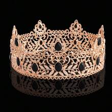 Vintage Rhinestone Headband Exquisite Queen Crown Crystal Tiara HeadJewelry Bridal Wedding Hair Accessories - White - View 4