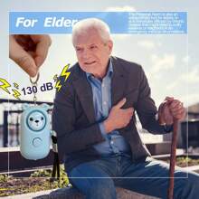 1pc Mini Personal Alarm, Women Self Defense Protection Alarm Suitable For Female Elders -Emergency Alert Device For Safety - Purple - View 3