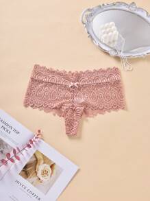 4 Bộ Đồ Lót Nữ Thanh Lịch Plus Size, Quần Lót Ren Hoa Màu Trơn Co Giãn Cao - Nhiều màu - Xem 6