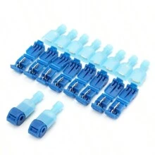 10pcs/20pcs Quick Wire Connector T Type Self-Stripping Nylon Full Insulated Male Connector Quick Disconnect Set Electrical Cable Connector Terminal Crimp Terminal - Blue - View 8