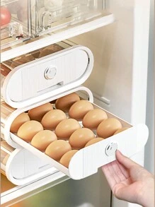 1個塑膠冰箱雞蛋儲存容器大容量多規格可堆疊廚房雞蛋儲存盒專用蛋托盤抽屜式家用 - 彩色 - 查看 2