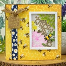 1個蜜蜂多層框架,碳鋼金屬壓花紙模切割刀模具,清新微風,diy相冊裝飾凸版工具 - 銀色 - 查看 4