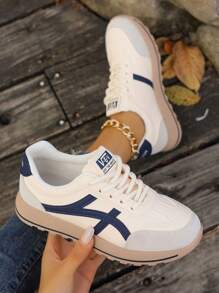 2025 Nouvelles Chaussures de sport pour femmes à la mode allemande, Baskets décontractées à semelle épaisse et plateforme, Lacets, Chaussures de sport polyvalentes blanches pour l'automne