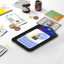 皮革工作徽章保護套,id卡套,商務員工名牌,掛脖徽章配備存儲卡插槽,會議證件、工作證件支架id卡套 - 黑色 - 查看 5