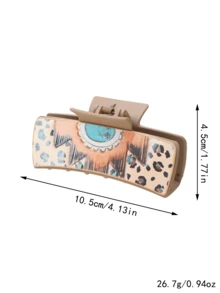 1入 西部牛仔風格皮革髮夾，PU髮卡，10.5cm 髮品夾，適用於女性日常派對慶祝禮物 - 彩色 - 查看 10