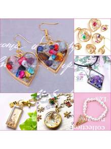 10/15/30 件时尚合金开口边框用于树脂首饰制作套件空心框架吊坠树脂工艺品各种几何框架饰物用于树脂铸造项链耳环制作用品 - 彩色 - 查看 4