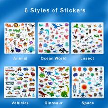 兒童果凍貼紙書,幼兒可重複使用的貼紙書,包含27-32個海洋、恐龍、昆蟲、太空船、動物貼紙,此書適合幼稚園學前兒童3-6歲進行學習活動。 - 彩色 - 查看 3