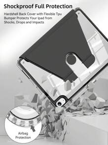 可旋转外壳兼容 iPad Pro 11 兼容 iPad 7/8/9th 10.2 10th 10.9 Air 4 5 5/6th Air 2 9.7 Air 3 Pro 10.5 Pro 12.9 4/5/6th 保护套 - 紫色 - 查看 7