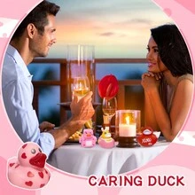 12入組情人節橡皮鴨情人節心形鴨橡皮鴨情人節玩具禮物情人節學校課堂交換禮物情人節派對禮物贈品 - 彩色 - 查看 7