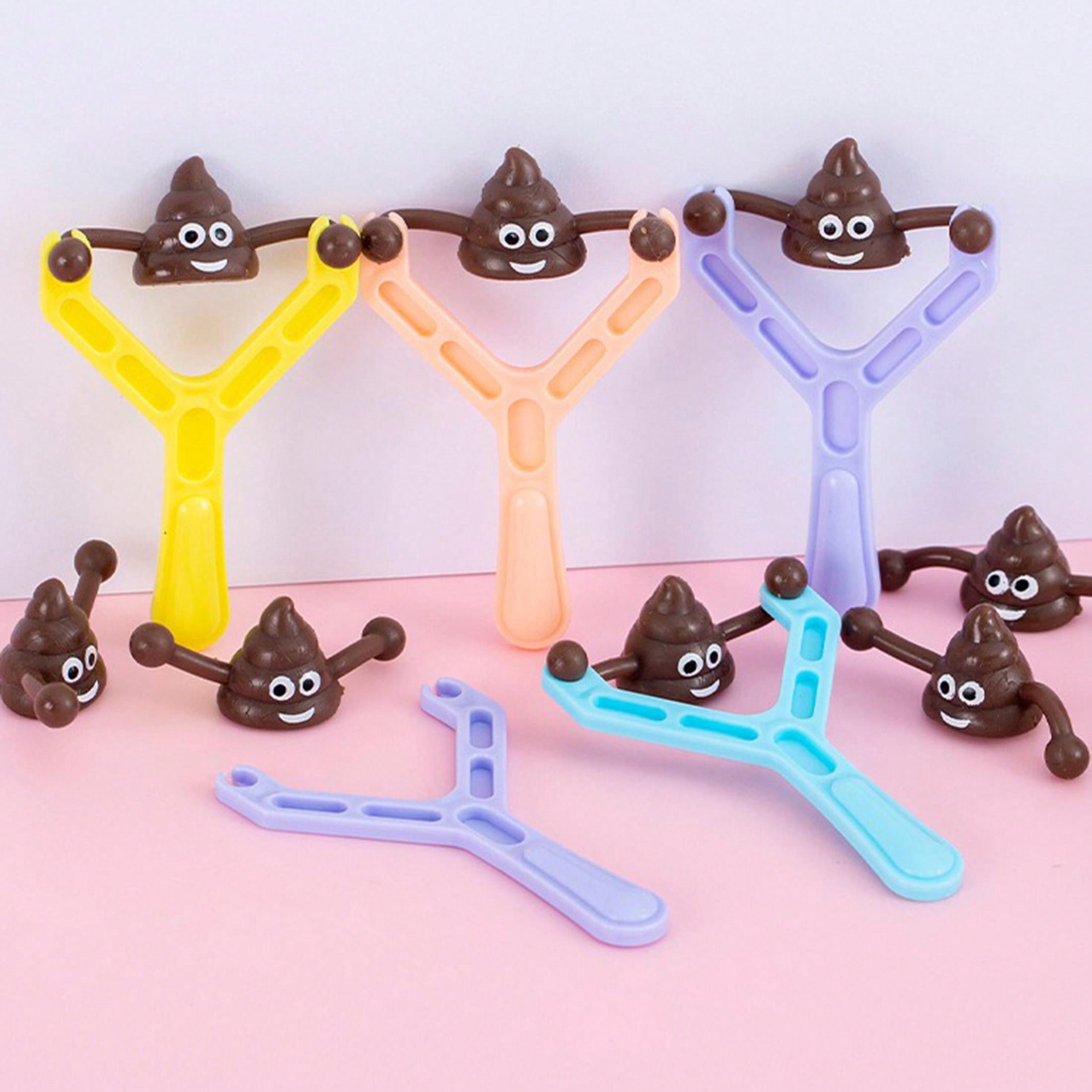 Mienocol 20pcs Age 3+ Funny Poo Slingshot Toy,Poo Finger Shooting