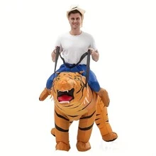 1pc Adult Tiger Inflatable Costumes Cosplay Costumes For Halloween Masquerade Purim Christmas Party Amine Cosplay Costume Dress Suit - Brown - View 2