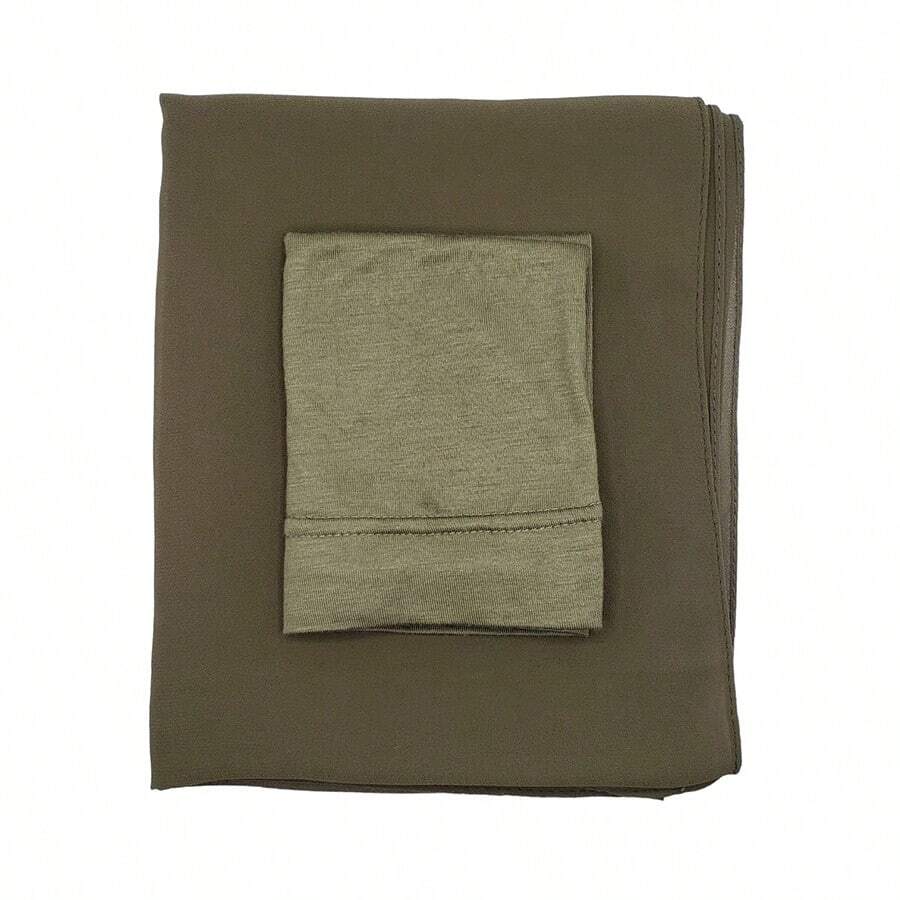 2pcs Simple Tube Cap And Hijab Cap Set + Thin Chiffon Scarf Head Cover