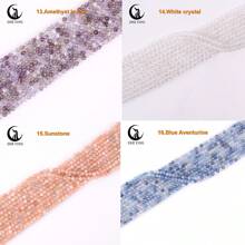 1 Pieza Cristal Natural Para Curación (cuentas Sueltas Facetadas De Piedra Diy) 2 Mm Con Cuerda De 38 Cm Para Hacer Joyas