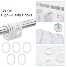 1/4入組浪漫的小矮人情侶心樹淋浴帘套裝,農家情侶假期氛圍淋浴房裝飾品,聚酯纖維防水和防滑地墊、 U型坐墊、馬桶蓋墊、浴室裝飾,12個掛鉤,71x71英寸 - 粉色 - 查看 8