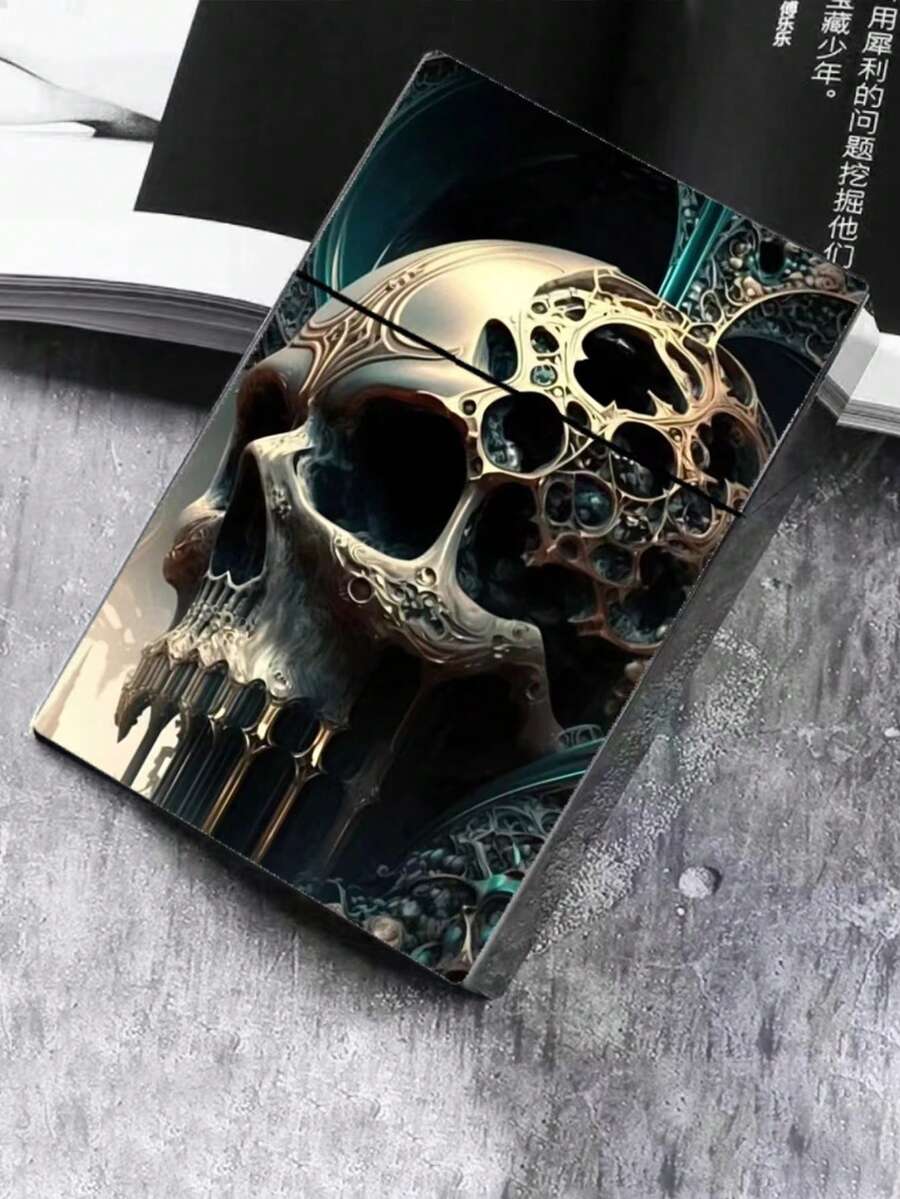 1個 創意diy卡通骷髏設計防壓翻蓋自動香煙盒 - 彩色 - 查看 1