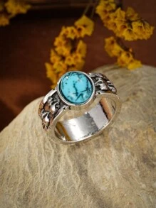 1入復古創意設計全圓環主導骷髏戒指時尚男士戒指 - 彩色 - 查看 5