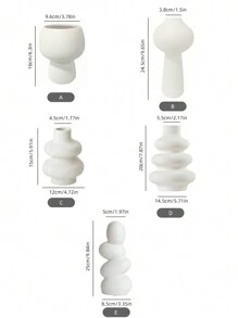 1pc White Ceramic Flower Vase For Living Room Decoration, Vintage Style Rose Shaped Block, Suitable For Fresh & Artificial Flowers, Home Decoration Glass Vase