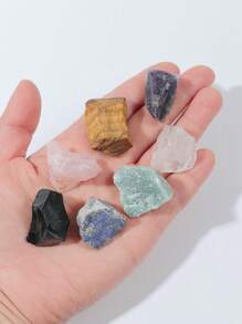 1包裝/7顆美麗的天然水晶原石,包括玫瑰石英、黑曜石,可用於diy裝飾、擺件、能量石 - 天然水晶原石 - 查看 3