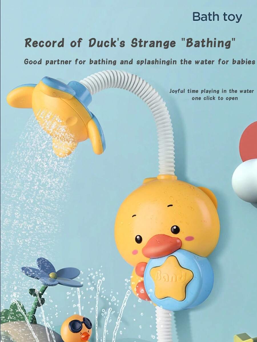 1 套幼兒沐浴玩具,自動噴霧淋浴噴頭玩具,可愛鴨水泵沐浴玩具,送給 18 個月以上男孩和女孩的最佳聖誕和新年禮物 - 黃色 - 查看 1