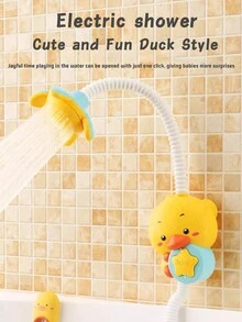 1 套幼兒沐浴玩具,自動噴霧淋浴噴頭玩具,可愛鴨水泵沐浴玩具,送給 18 個月以上男孩和女孩的最佳聖誕和新年禮物 - 黃色 - 查看 3