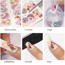 1pc Valentine'S Day Collection Nail Art Sticker Featuring Heart, Lips, Letter, Cartoon, Watermark Lips And Lipstick Design - Multicolor - View 3