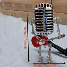 家庭用金屬麥克風機器人吉他,帶燈效,跨境熱門產品 - 彩色 - 查看 4