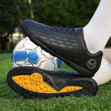 Unisex Lightweight Breathable Shock-Absorbing Anti-Slip Wear-Resistant Fashionable Football Shoes With Long/Short Studs, Ideal For Students, Outdoors, Grass Field, Professional Football Training, And Match Ronaldo  Cleats - Black - View 4