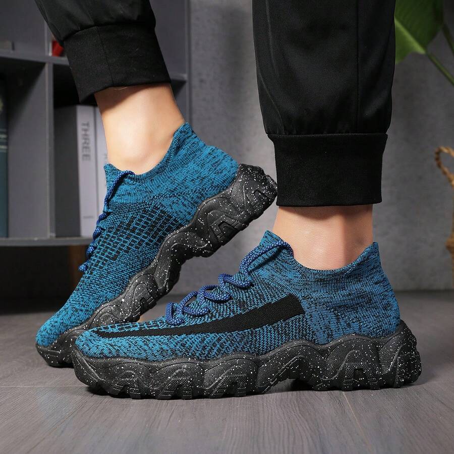 Men's Fashionable Sports Running Shoes For Autumn - Blue - View 1