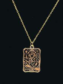 Unique Creative Tarot Card Shaped Oil Drop Pendant Necklace For Festive Decoration, Gift - Pendant Necklace - View 9