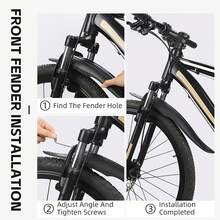 1套west Biking自行車擋泥板,山地車擋泥板,單車騎行配件設備 - 黑色 - 查看 4