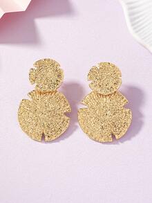 1pair European And American Style Exaggerated Geometric Floral Pattern All-Match Earrings - Yellow Gold - View 2