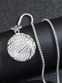 1款運動風格全鉆石籃球吊墜男士時尚項鍊 - 籃球 - 查看 9