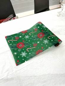 1入組新款聖誕節裝飾創意印花桌布/餐桌旗 - 軍綠色 - 查看 4