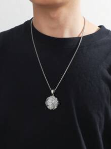 1款運動風格全鉆石籃球吊墜男士時尚項鍊 - 籃球 - 查看 3