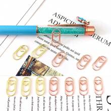 50Pcs/Bag Cute Heart Gold Rose Color Clip Bookmark Metal Office Accessories Paper Clips Patchwork Clip Stationery ,Electroplating Process Back To School,Back To School,School Supplies - Multicolor - View 3