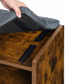 HaluPeit Shoe Bench, Shoe Storage With Seat Cushion And 9 Compartments, Adjustable 3-Tier Shoe Rack, For Entrance Area, Hallway, Living Room, Bedroom, 30 X 103 X 52.7 Cm, - 鏽棕色 - 查看 6