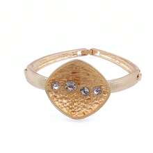 杜拜女性豪華金色水晶婚禮珠寶套裝 - 包括新娘頸鍊、耳環和其他配件,適合尼日利亞婚禮禮服 - 金色 - 查看 6