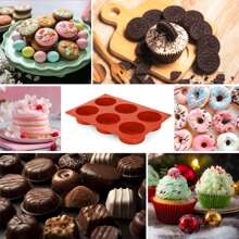 1個圓柱糖果模具/巧克力套曲奇模具，可用於三明治餅乾、松餅、杯子蛋糕、布朗尼蛋糕、布丁和果凍 - 紅色 - 查看 6