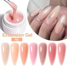 XEIJAYI 1Pc Pink-White Nail Extension Gel Non-Stick Hand Phototherapy Quick Building Gel Soak Off Uv Led Nail Gel For Home Salon Use Like Finger Nail Art For Women