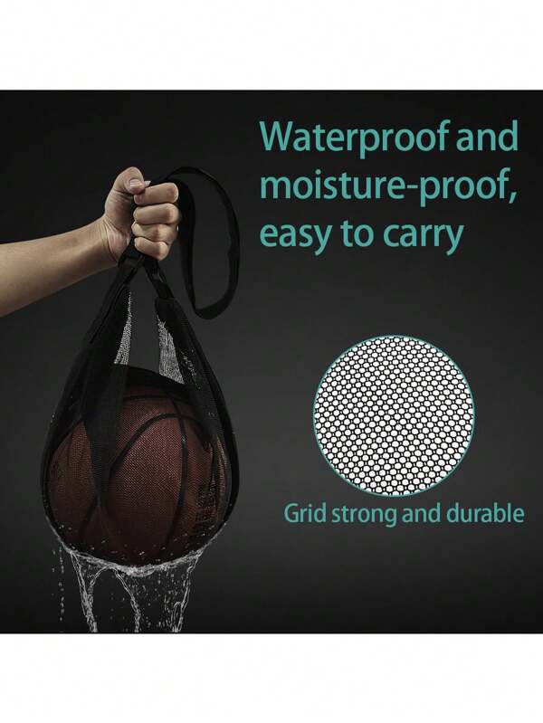 Mesh Basketball Bag With OneShoulder Strap And Drawstring For Soccer