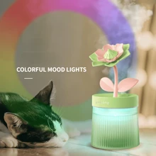 GIVELONG 1pc New Sunflower Night Light Humidifier With 7-Color Atmosphere Lamp, Mini Desktop Diffuser For Bedroom And Living Room, Ultrasonic Air Humidifier With Vivid Flower Shape, Quiet & Easy-To-Use - Purple - View 6