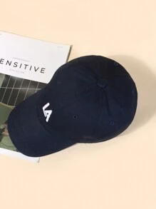 1個中性款3d刺繡字母設計戶外運動太陽帽,柔軟頂部適合日常穿戴 - 藏蓝色 - 查看 4