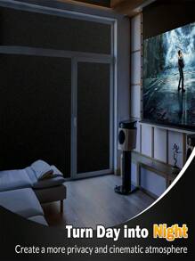 1roll Blackout Window Film, Sun Blocking Window Privacy Cover For Glass, Removable Opaque Room Darkening Dark Black Out Window Cover Tint Shades For Home Day Sleep Light Blocker,Stickers,Wall Decal, Vinyl Decal For Home Decorations,Spring Decoration Items Refresh Your Home,Rama Decoration Stickers