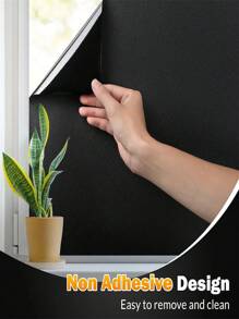 1roll Blackout Window Film, Sun Blocking Window Privacy Cover For Glass, Removable Opaque Room Darkening Dark Black Out Window Cover Tint Shades For Home Day Sleep Light Blocker,Stickers,Wall Decal, Vinyl Decal For Home Decorations,Spring Decoration Items Refresh Your Home,Rama Decoration Stickers