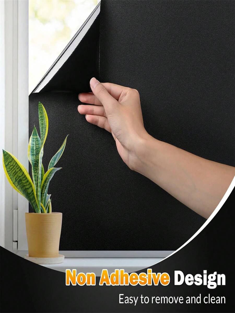 1roll Blackout Window Film, Sun Blocking Window Privacy Cover For Glass, Removable Opaque Room Darkening Dark Black Out Window Cover Tint Shades For Home Day Sleep Light Blocker,Stickers,Wall Decal, Vinyl Decal For Home Decorations,Spring Decoration Items Refresh Your Home,Rama Decoration Stickers
