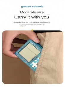 1pc Transparent Classic Russian Block Hand-Held Game Console, Mini Retro Gaming Toy And Stress Relief Tool - Yellow - View 4