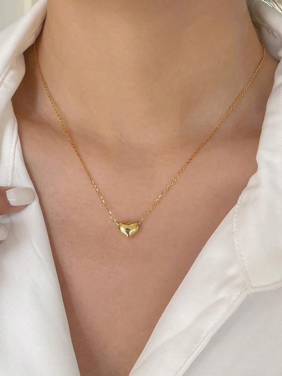 1入組S925純銀心形墜飾項鍊